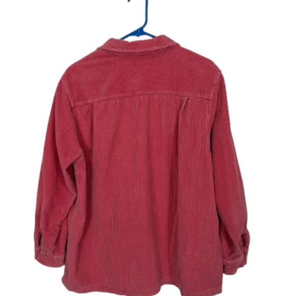 L.L. Bean Women’s Comfort Cotton Corduroy Relaxed Shirt Size L Pink - Picture 5 of 7
